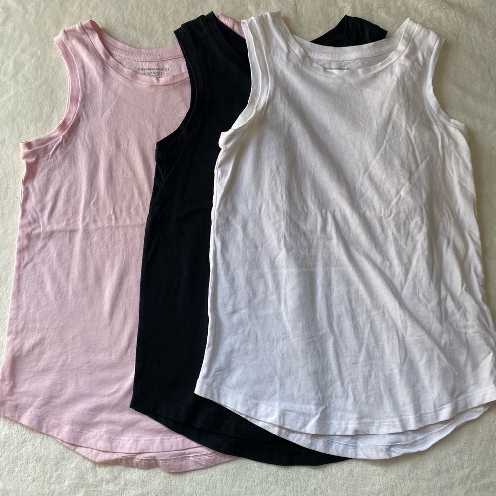 Tank Top Bundle Pink Black White Size 12 Casual‎ basics